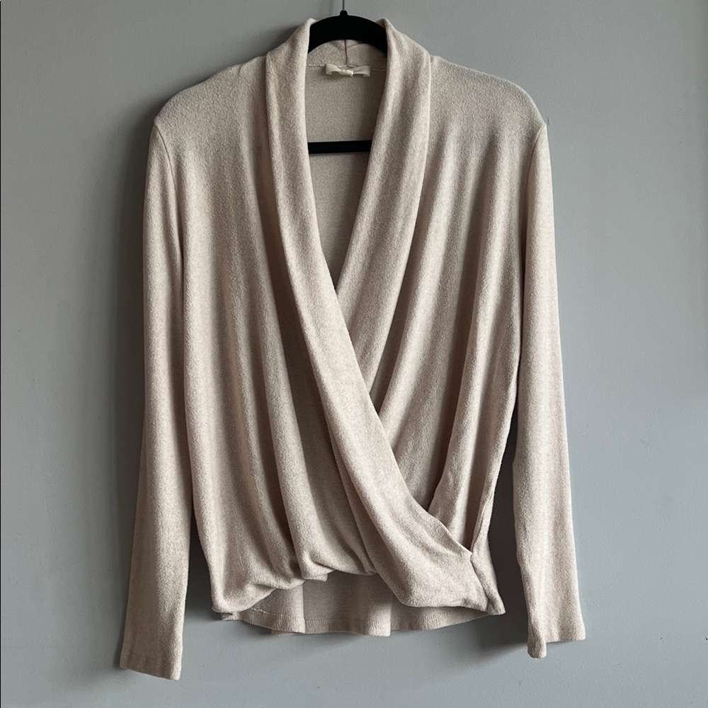 Anthropologie Cozy & Elegant Balletcore 
Cream Drape Sweater